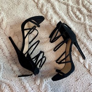 Size 8.5 Black Strappy Heels